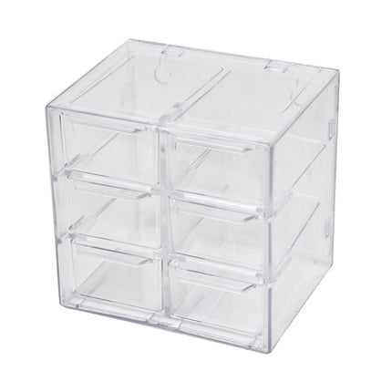 Transparent Jiugongge six-grid dustproof drawer storage box stationery jewelry 12-grid cosmetics storage student