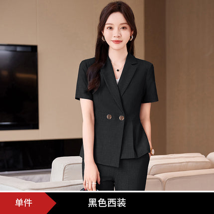 Business wear suit women's summer thin summer elegant goddess fan Gao end hotel front desk workwear suit overalls