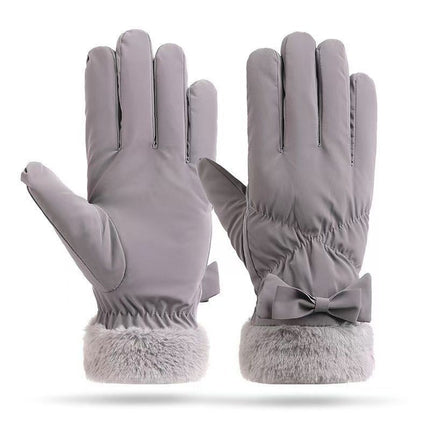 Winter Warm Women's Gloves, Touch Screen Compatible, Fleece-Lined, Thickened, Waterproof, Non-Slip, Cold-Resistant, Suitable for Cycling, Students, Skiing, Simple and Versatile