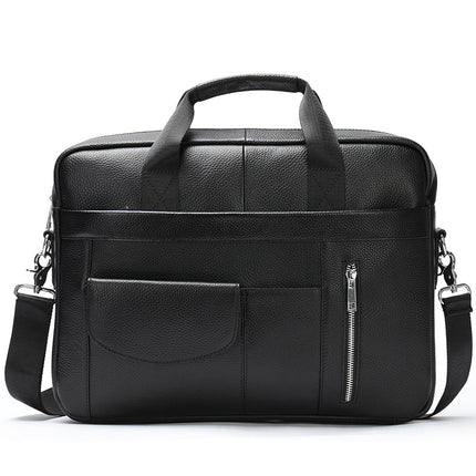 Men's Genuine Leather Briefcase Business Men's Bag Top Layer Cowhide Portable Lawyer Computer Bag Men's Shoulder Crossbody Bag