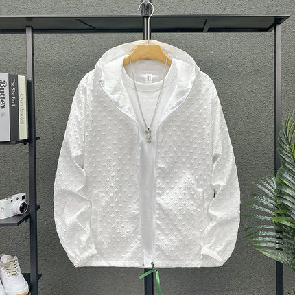 Summer Thin Jacquard Sunscreen Clothing Men's Outdoor Sports Fishing Skin Clothing Trendy Brand Ice Silk Sunscreen Clothing Men's