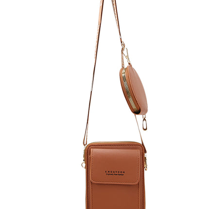 Cross-Border Two-Piece Mobile Phone Bag for Women, Small Diagonal Cross-Body, Versatile, Multi-Functional, Cute, Vertical Shoulder Bag for Mobile Phone