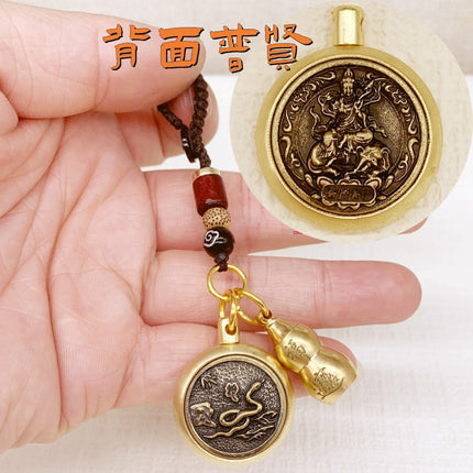 A generation of 12 zodiac Buddha patron saint turn key chain pendant fortune into the eight patron saint of treasure gourd