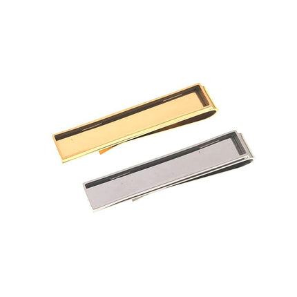 Titanium Steel Creative Jewelry Tie Clip DIY Personalized Clothing Empty Holder Clip Gold Groove Metal Tie Clip in stock