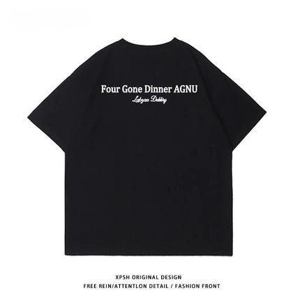 [Strict Selection] Pure Cotton Short-sleeved T-shirt Men's American Street Heavy Cotton Short-sleeved T-shirt Men's Summer Fashion Brand Wholesale