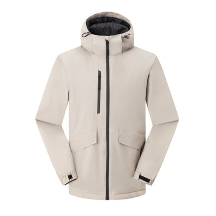 Down Cotton Pressure Cotton Jacket Men's Thickened Camping fleece-lined Windproof and Rainproof Work Clothes Windbreaker Jacket Logo