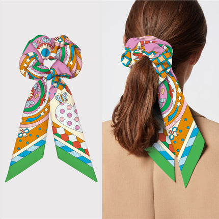 Korean style spring new twill silk hair band hair accessories wholesale women's all-match decorative ponytail hair tie rope girl hair tie