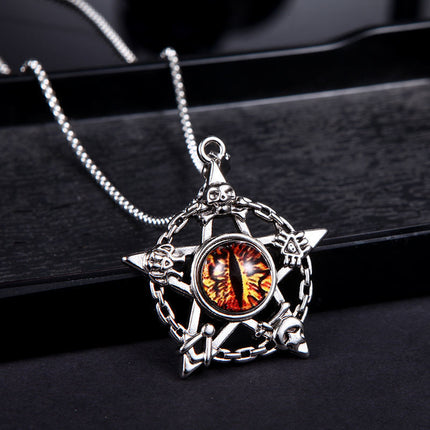 Personalized fluorescent jewelry trendy men's domineering eyes accessories luminous necklace men's trendy all-match brother pendant