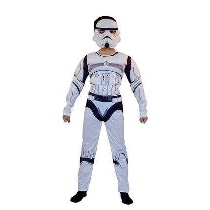 Black Soldier White Soldier Star Wars Costume Halloween Jedi Knight Children's Cos Yoda Mandalorian Jumpsuit
