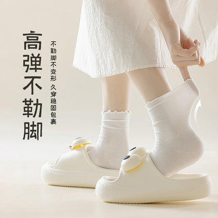 Summer socks women loose pile socks women summer thin breathable tube wooden ear cotton socks Zhuji socks wholesale