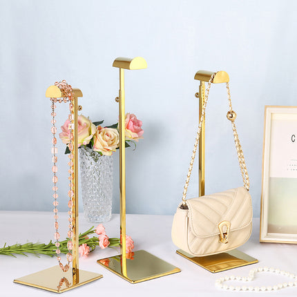 Floor hanging bag shelf store adjustable bag display props shopping mall stainless steel hanging bag display rack