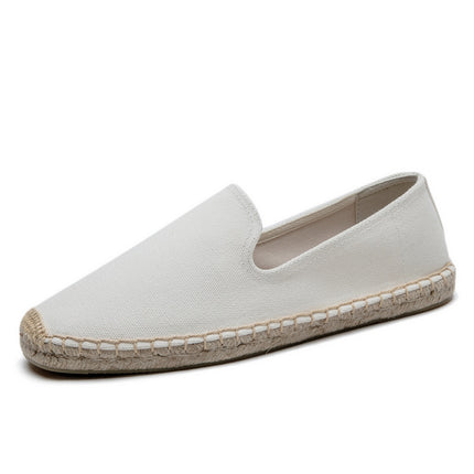 Fisherman Shoes Men's Spring and Summer New Linen Canvas Simple Casual Straw Soft Bottom Loafers Slip-on Loafers