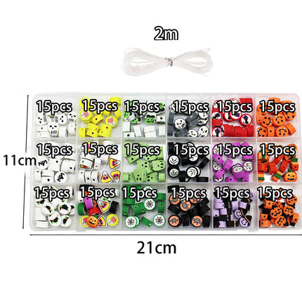 Cross-Border Halloween Style Colorfulful Perforated Soft Pottery Slices Pumpkin Ghost Ghost Face Handmade DIY Soft Pottery Set Box