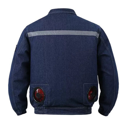 Summer Clothing with Fan for Welders, Air-Conditioned Clothing, Pure Cotton Thick Cooling Clothing, Outdoor Workwear