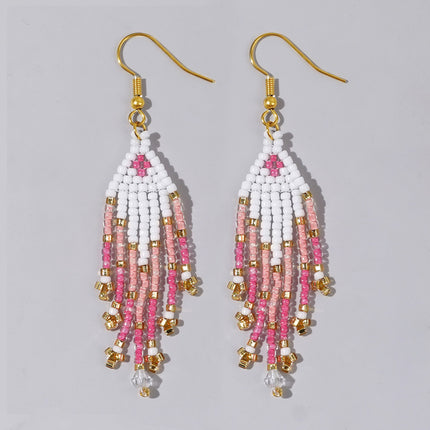 Gradient Long Tassel Earrings Women's European and American Bohemian Style Summer Holiday Girlfriend Gift Earrings Wholesale