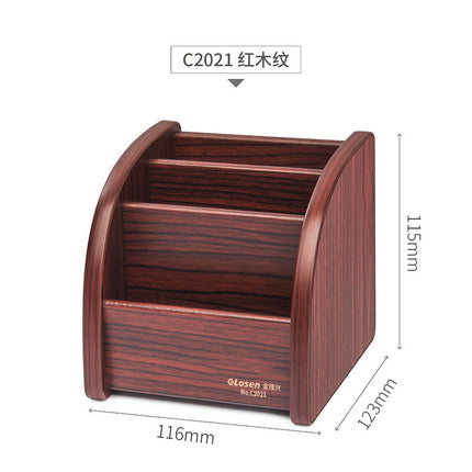 Multifunctional pen holder wooden storage box office study desktop pen holder storage box student pen holder finishing box