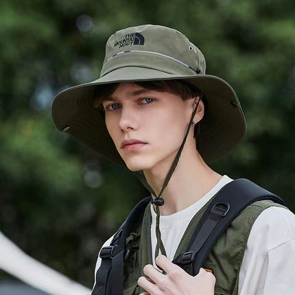 Japanese Fishing Drawstring Fisherman Hat Sun Shade Breathable Sunscreen Outdoor Mountaineering Fishing Hat Western Cowboy Hat