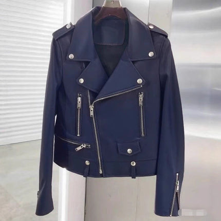 Foreign Trade Men's Clothing Wholesale Men's Motorcycle Leather Jacket 2025 Spring, Autumn and Winter New Leather Jacket Korean Style Slim Men's Leather Jacket