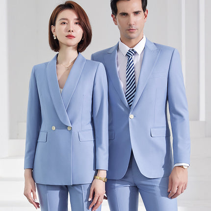 Khaki Professional Suit Men's and Women's Business Dress Executive Suit Tooling Real Estate Sales Office Work Clothes
