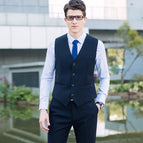 Men's navy blue vest + pants / S