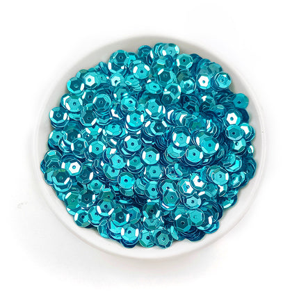 6MM round curved surface hole PVC sequins jewelry accessories concave and convex surface wholesale flat bottom hexagonal sewing clothing beads