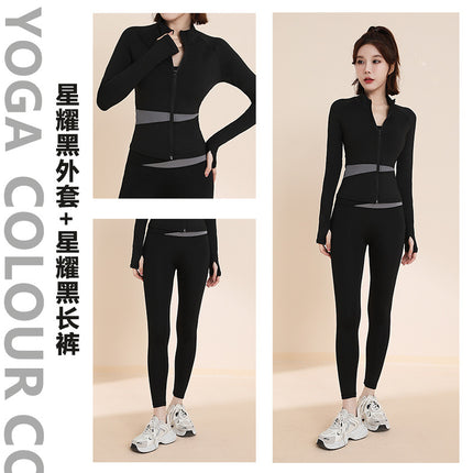 Sports Suit for Women, Autum 2026 Model, Slim Fit, Slimming Yoga Jacket, Outdoor Training, Running, Elegant Fitness Clothing