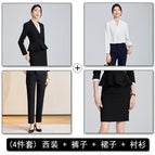 Black suit + pants + skirt + shirt / S