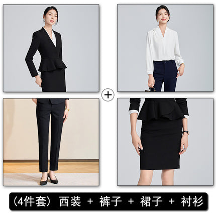 Professional Suit suit Women 2024 Spring and Autumn New Hotel Front Desk Formal Formal Dress Temperament Dress Overalls