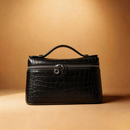2025 New Cosmetic Bag Cross-Border Fashion Lp19 Lunch Box Bag Second Generation Ostrich Leather Handbag Crossbody Bag for Women