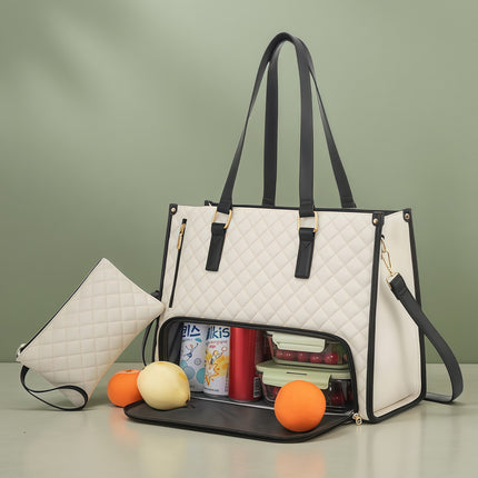 Popular 2-in-1 Lunch Bag Large Capacity Insulated Bag Crossbody Bag Women's Shoulder Bag with Small Bag Computer Bag Cross-Border