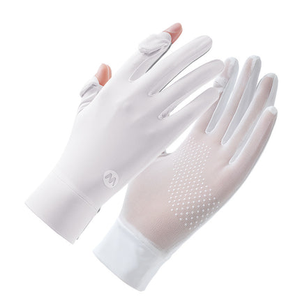 Sun Protection Gloves for Women, Thin Style, Touch Screen Compatible, Summer Outdoor Driving, Sports, Cycling, Ice Silk Gloves, Uv Protection, Wholesale