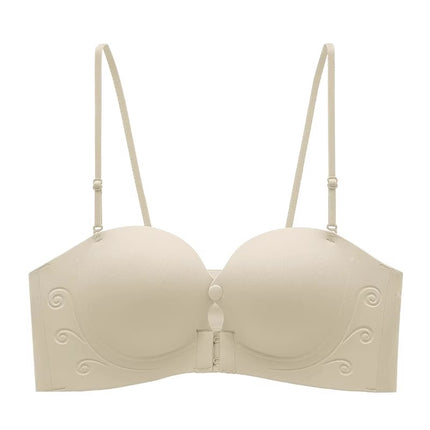 New Front-Clasp Invisible Anti-Slip Wireless Bra That Doesn'T Slip Off, Enhances Small Busts, Prevents Exposure, Seamless Bandeau Bra