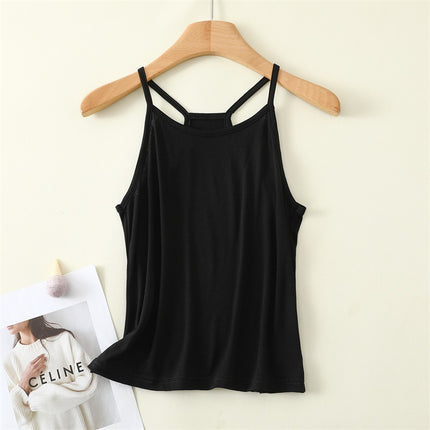 Lanjing Modal Solid Color Camisole Base Shirt Slim-Fit Soft Cool Large Size Outer Wearing Thin Shoulder Strap for Women