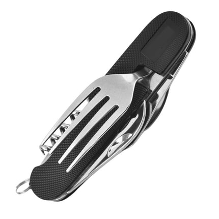 Stainless Steel 6-in-1 Multifunctional Cutlery Foldable Knife, Fork, Spoon Outdoor Picnic Set Portable Outdoor Tool