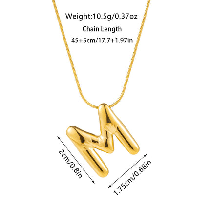 Cross-border fashion sense Europe and the United States 26 English letter pendant smooth bubble letter necklace women wholesale