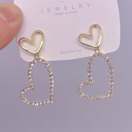 [special clearance] European and American personality silver needle diamond tassel love earrings fashion crystal flower rabbit earrings