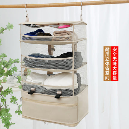 Wall-Mounted Leather Suitcase Folding Travel Bag Inner Organizer Hanging Bag Clothing Storage Bag Single-Shoulder Portable Wardrobe Multifunctional Storage
