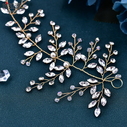 Youlapan Bridal Handmade Diamond-Encrusted Hairband, Hairpin, Wedding Dress Accessories, Simple and Elegant, Versatile Hair Chain Hp21