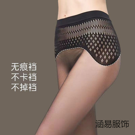 Seamless Crotch 1D Apple Buttocks Sexy Ultra-Thin Stockings for Women Summer Breathable Black Stockings Thin Invisible Light Leg Artifact Butt Lift