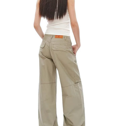 2025 Summer New Style American-Style Loose-Fitting Slimming Casual Patchwork Floor-Length Wide-Leg Pants Loose Long Pants