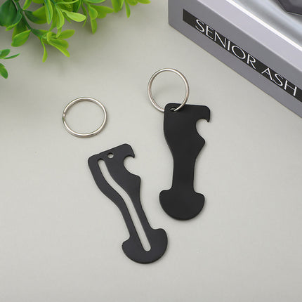 Foreign trade multi-functional key stainless steel bottle opener supermarket cart token keychain cross-border supermarket shopping cart token