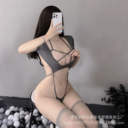 New sexy lingerie sexy jumpsuit Hollow hot temptation pure desire bed passion pajamas uniform women
