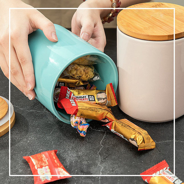 Cross-border ceramic cans, tea, coffee beans, storage cans, kitchen miscellaneous grains, seasoning, sealed cans, logo printing and wholesale