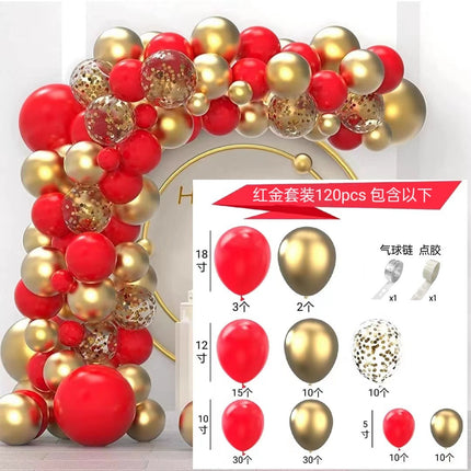 Cross-Border Amazon Balloon Chain Set Pink Opening Balloon Arch Garland Birthday Wedding Party Decoration