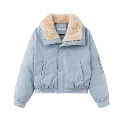 2025 Winter Thickened Warm Cotton Coat Korean Style Short Fashion Versatile Puffer Jacket Plus Size Student Extreme Cold Coat
