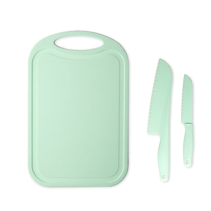 Children's Safety Knife Chopping Board suit Kindergarten Early Education Tableware Plastic Teaching Melons and Fruits Cake Knife Cutting Vegetables Does Not Hurt Hands