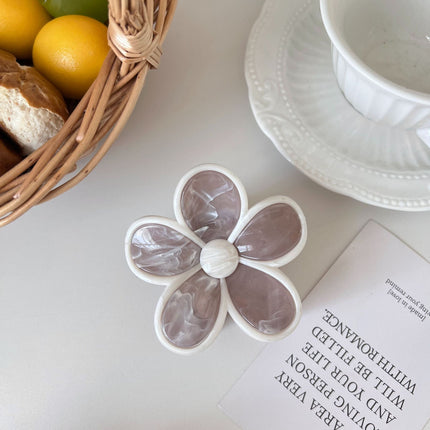 Spring and Summer Cream Flower Clip for Women 2025 New High Ponytail Hair Clip for the Back of the Head High-End Korean Shark Clip