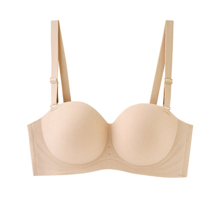 Half-Cup Seamless Small Bust Enhancing Push-Up Bra, 12-Cup Anti-Slip Strapless Underwear for Women, New Summer Product