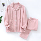 Lapel-air cotton-solid color-pink / M