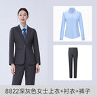 8822 dark gray women shirt pants / S